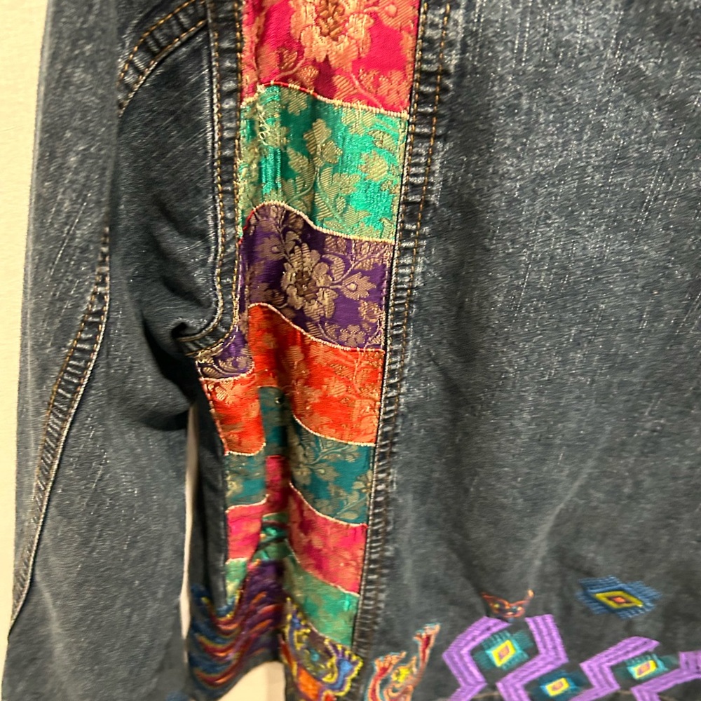 *** Chicos Multi Colored Jean Jacket - image 5